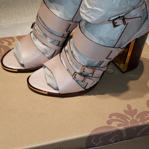 Klub Nico New Tuscany Strappy Heel Sandals ALL Leather Sexy Celeb Chic Gold🎉HP - Picture 11 of 16